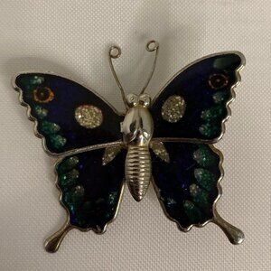 BROOCH Purple  Butterfly Metal Colourful Whimsical